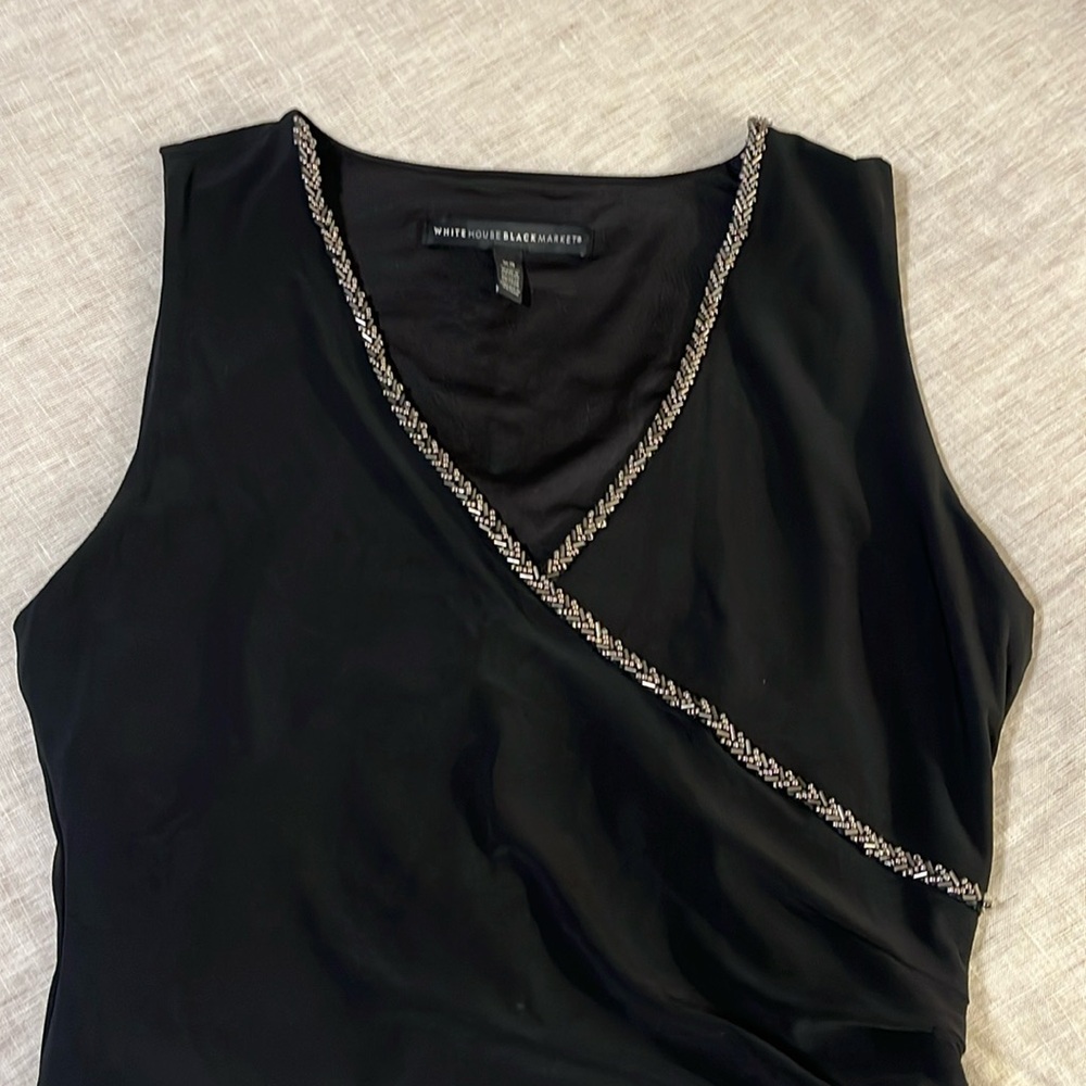 Beaded faux wrap tank